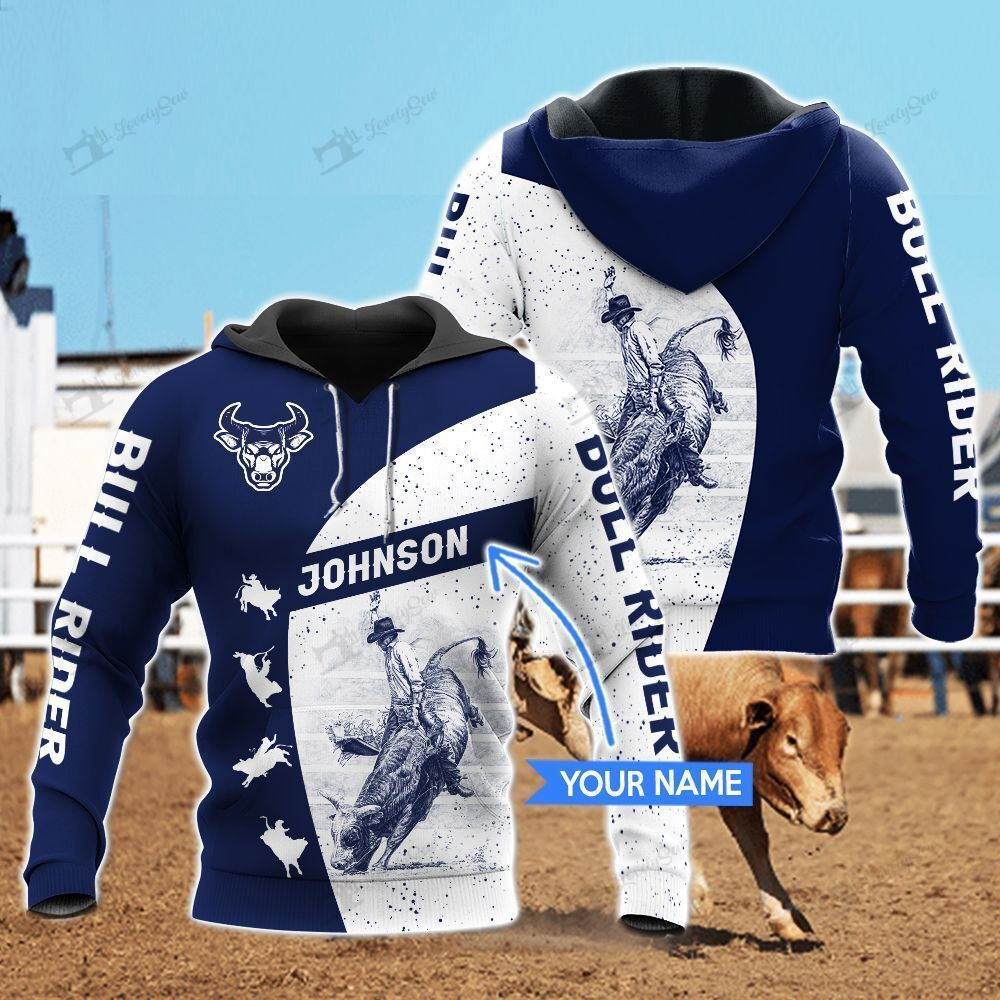 Bull Riding -Navy Personalized 3D Hoodie DVT201207011