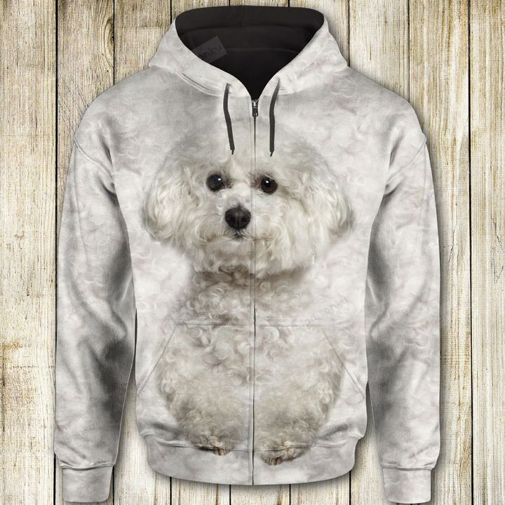 Bichon Frise Cute Face 3D All Over Print Hoodie, Zip-up Hoodie