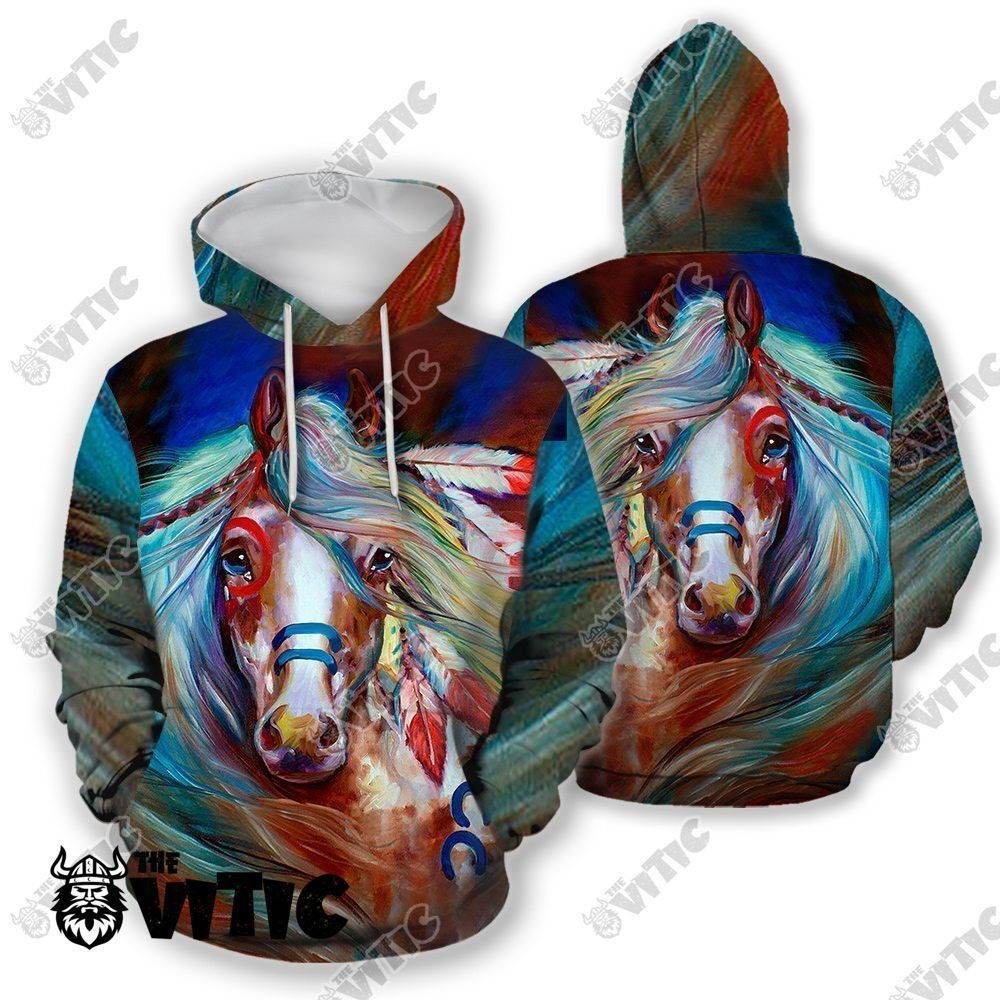 Horse Native American Hoodie 4528