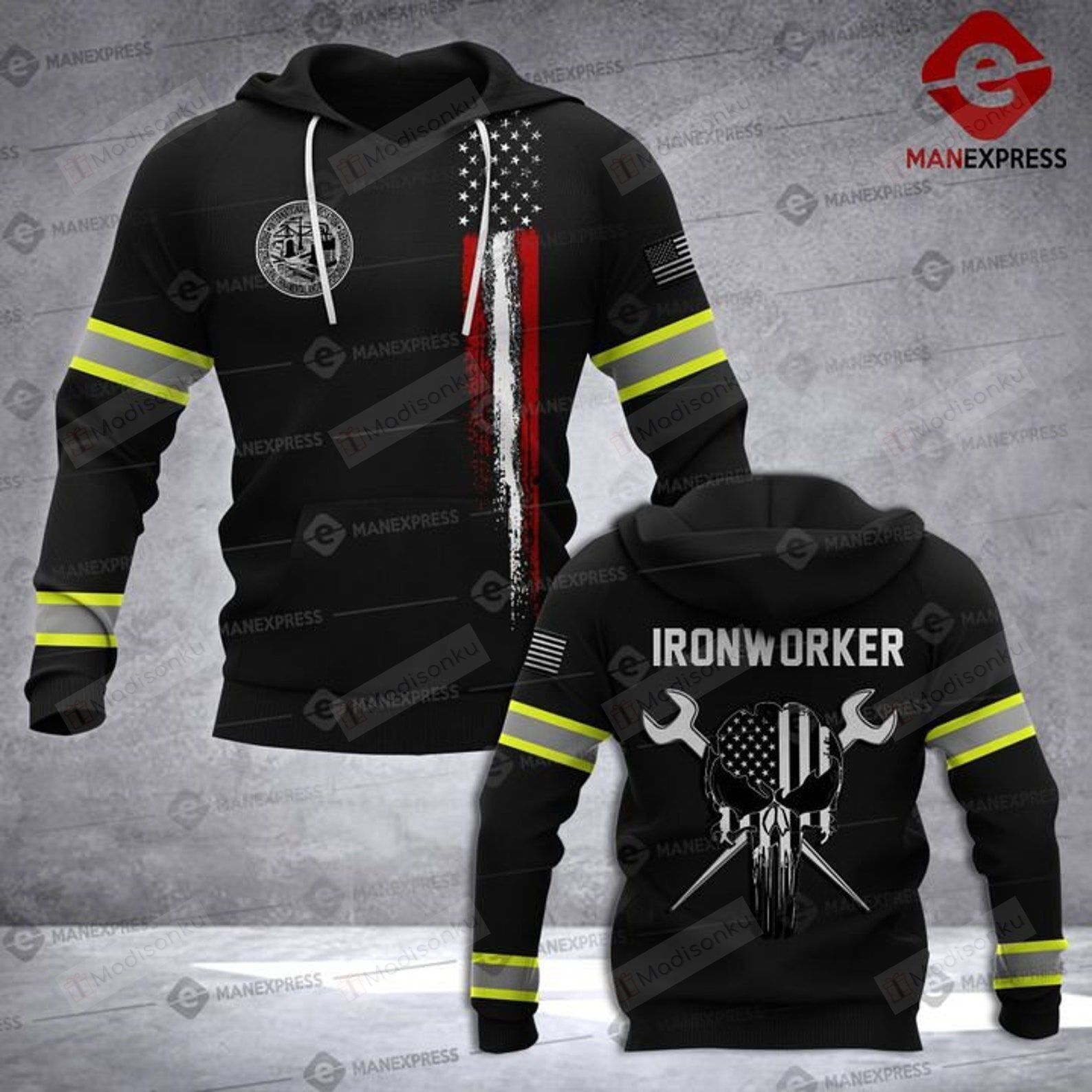 Ironworker Flag 3d All Over Print Hoodie, Zip-Up Hoodie