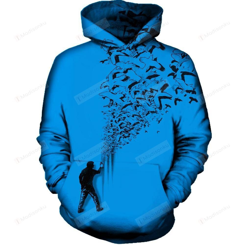 Flying High 3D All Over Printed Hoodie, Zip- Up Hoodie