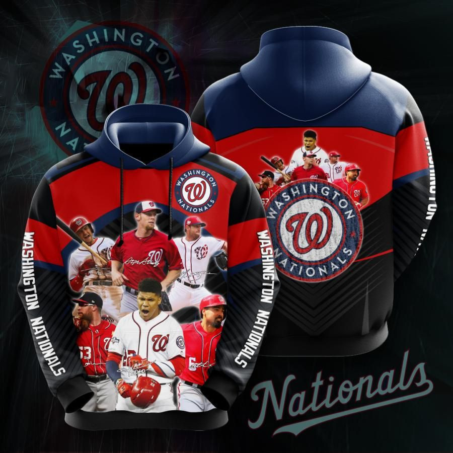 Washington Nationals No2077 Custom Hoodie 3D Size S to 5XL