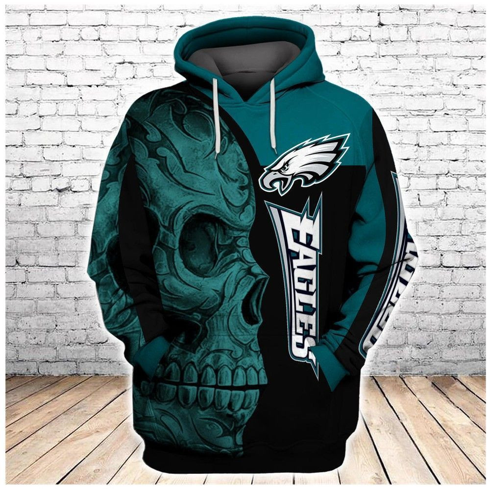 NFL Philadelphia Eagles Tribal Skull Men And Women 3D Full Printing Hoodie Zip Hoodie NFL Philadelphia Eagles 3D Full Printing Shirt Custom Hoodie Shirt 2020