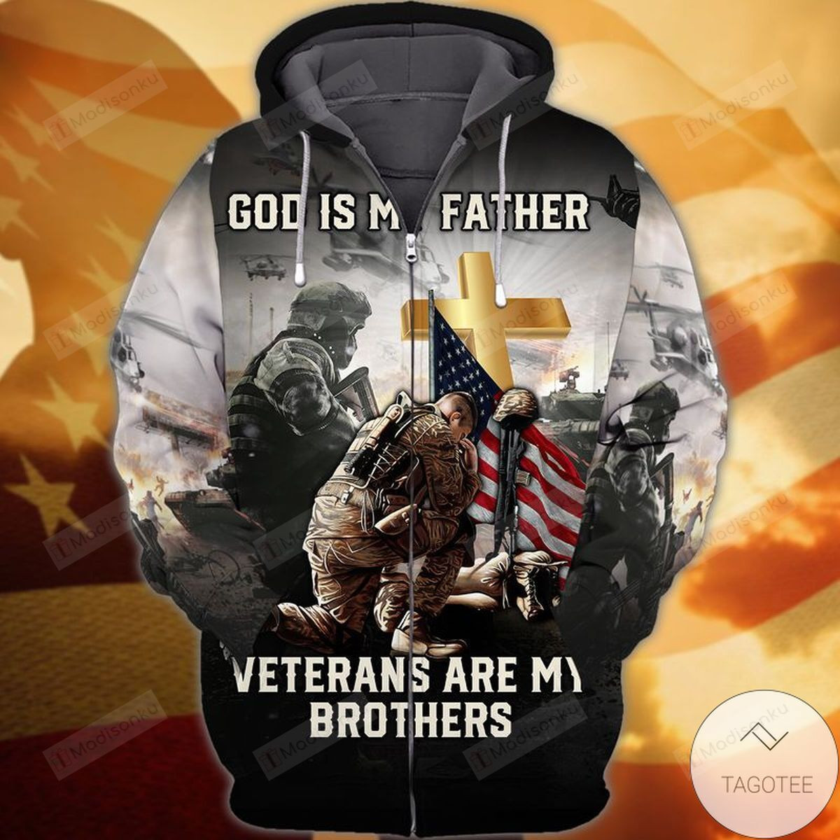 Amazing God Is My Father Veterans Are My Brothers 3D All Over Print Hoodie, Zip-up Hoodie