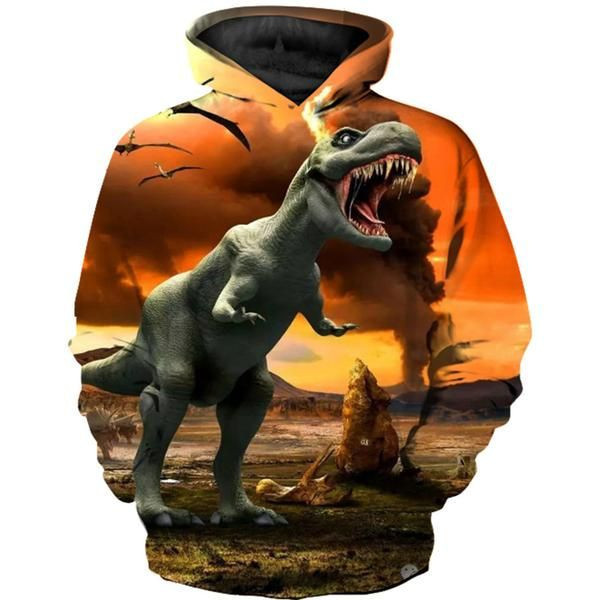 Dinosaur 3D All Over Print Hoodie, Zip- Up Hoodie