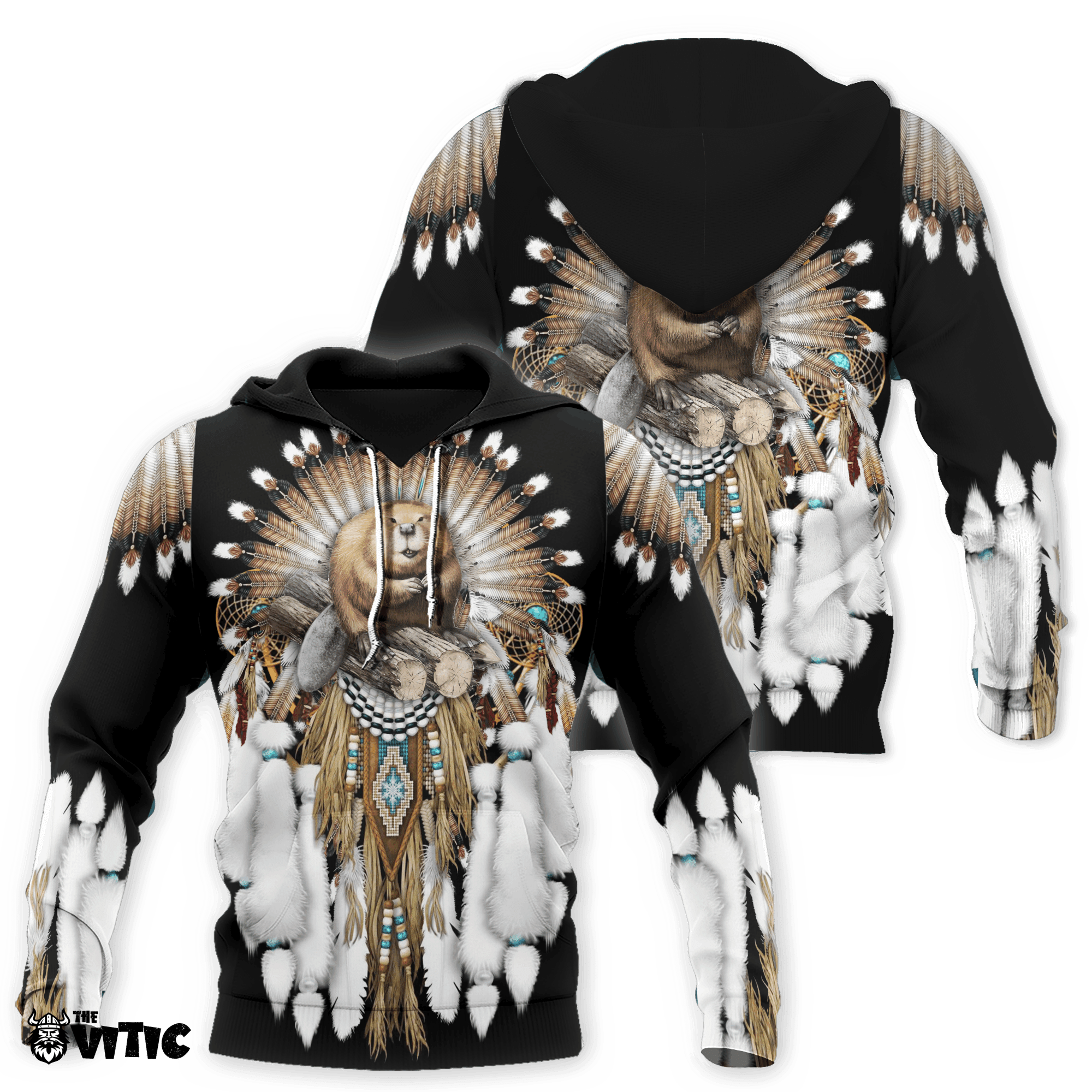 Beaver Native American Sport Hoodie 10100