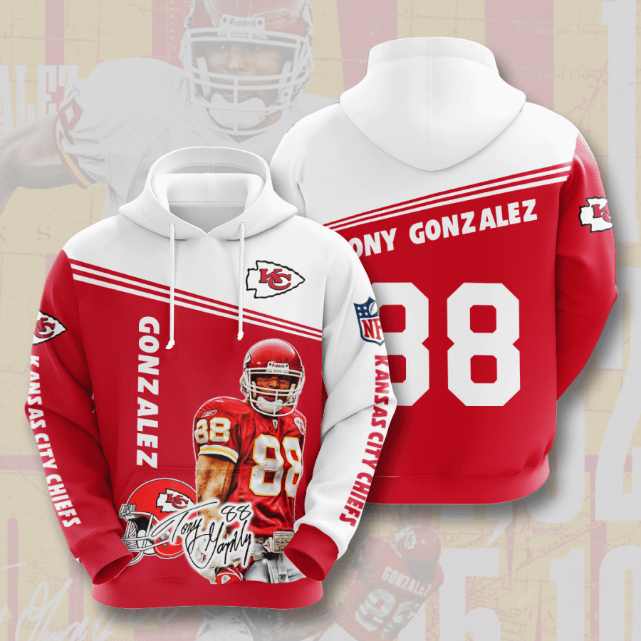 Tony Gonzalez Kansas City Chiefs Kansas City Chiefs 3D Hoodie