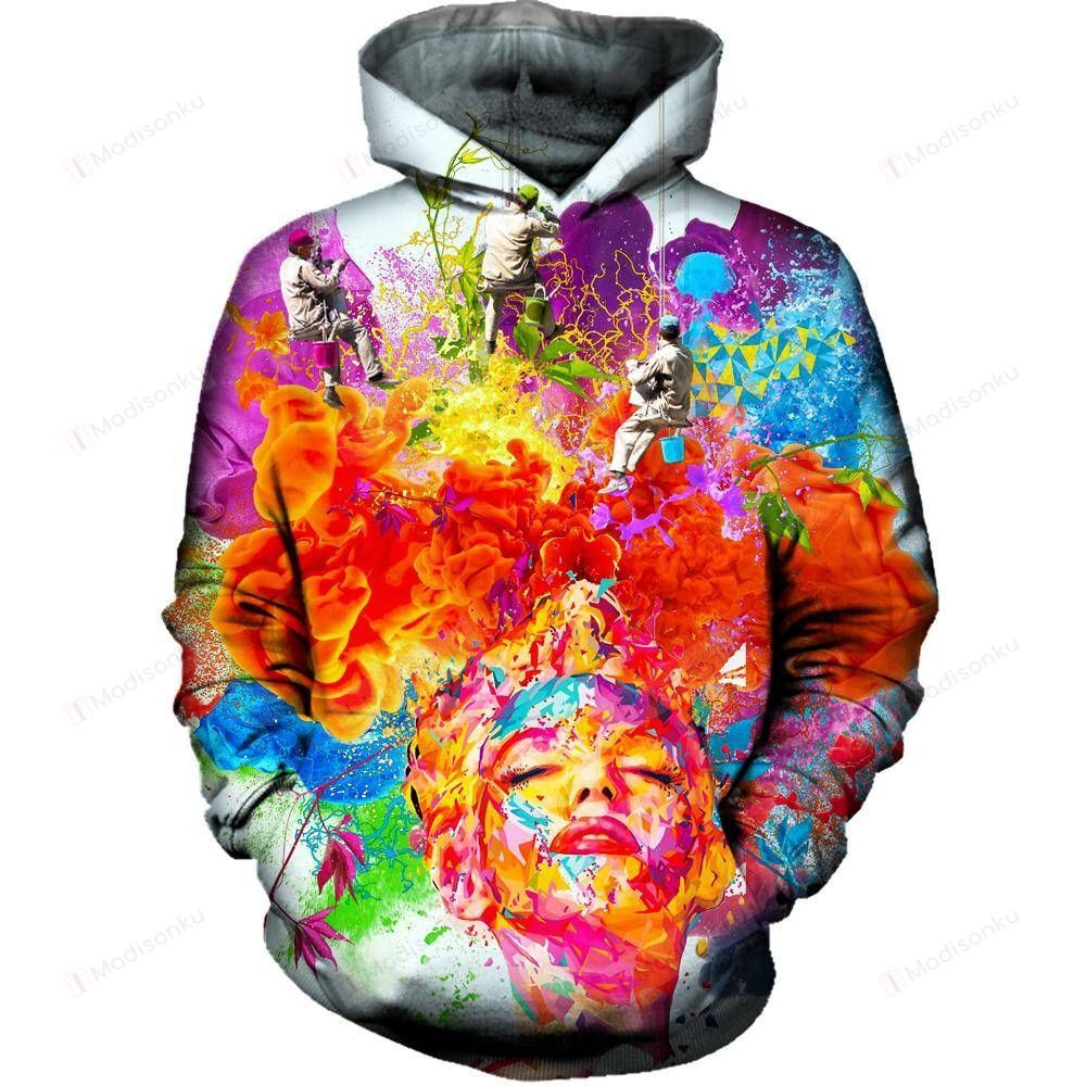 Men At Work 3D All Over Printed Hoodie, Zip- Up Hoodie