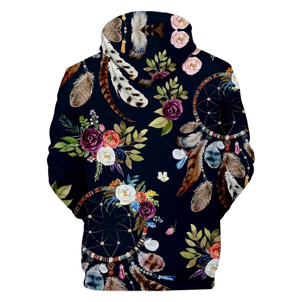 Dreamcatchers And Flowers Native American Hoodie BT12