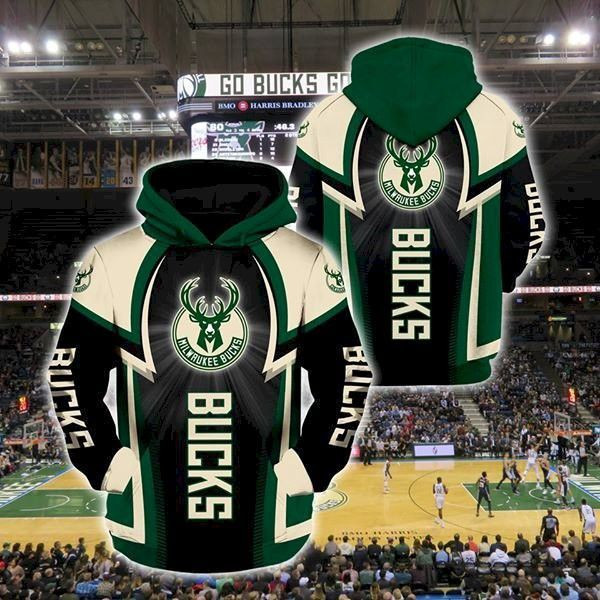 Milwaukee Bucks Pullover And Zippered Hoodies Custom 3D Graphic Printed 3D Hoodie All Over Print Hoodie For Men For Women