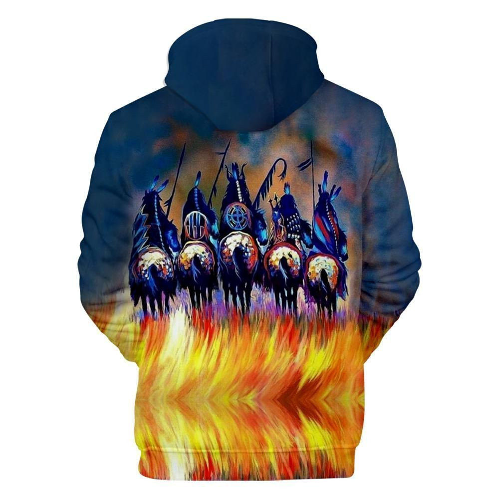 Five Warriors Native American Hoodie BT14