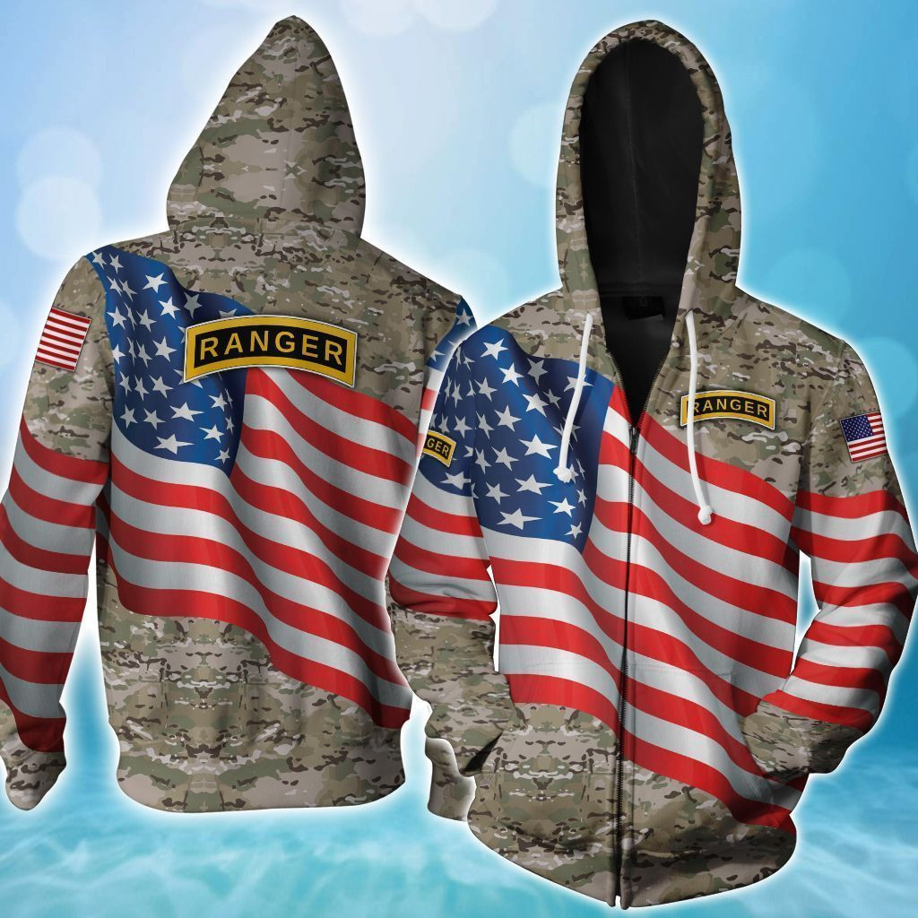 US Army Ranger 3D All Over Print Hoodie