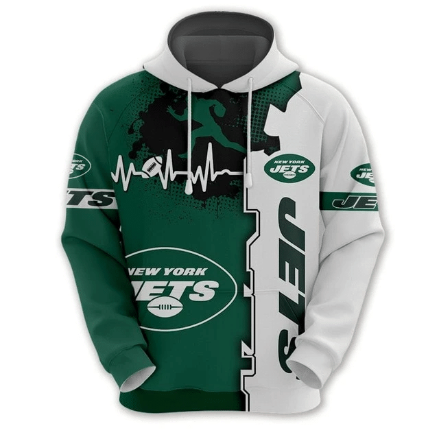 New York Jets Beating Curve 3D Hoodie and Pullover