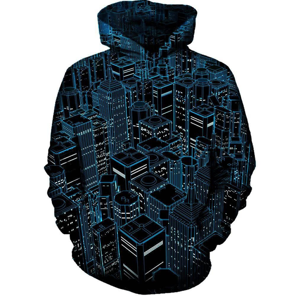 Night City Lights 3D All Over Printed Hoodie, Zip- Up Hoodie