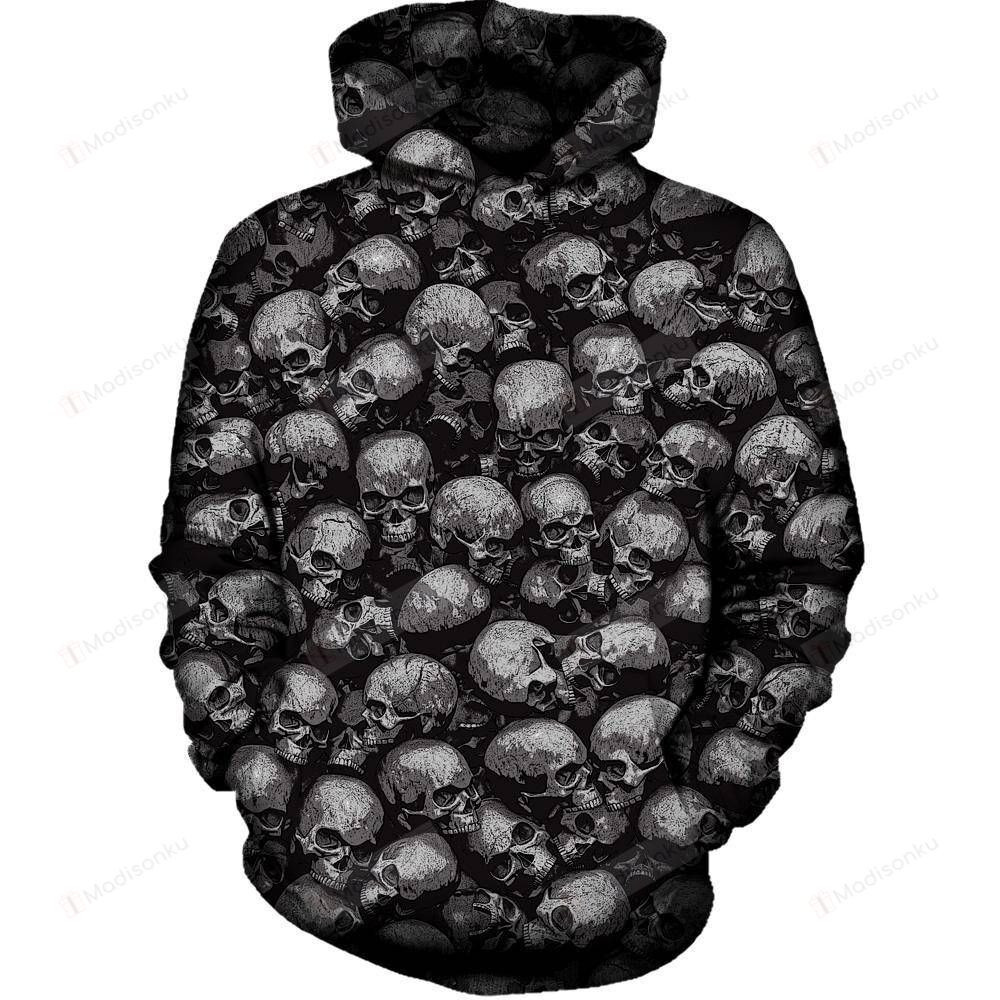 Totally Gothic 3D All Over Printed Hoodie, Zip- Up Hoodie