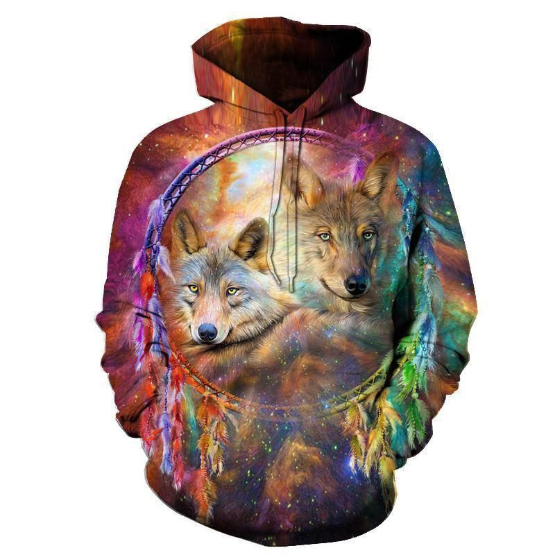 Wolf Dreamcatcher Native American Hoodie BT05