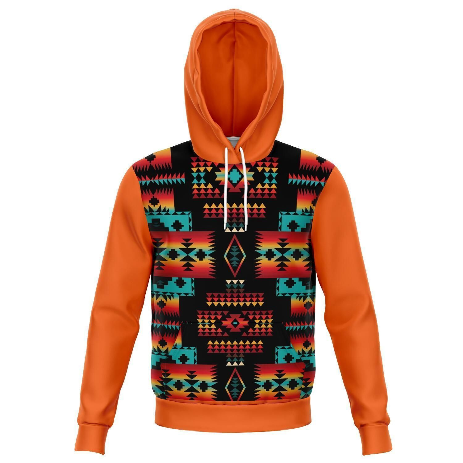 Orange Native Tribes Pattern Native American Hoodie BT08