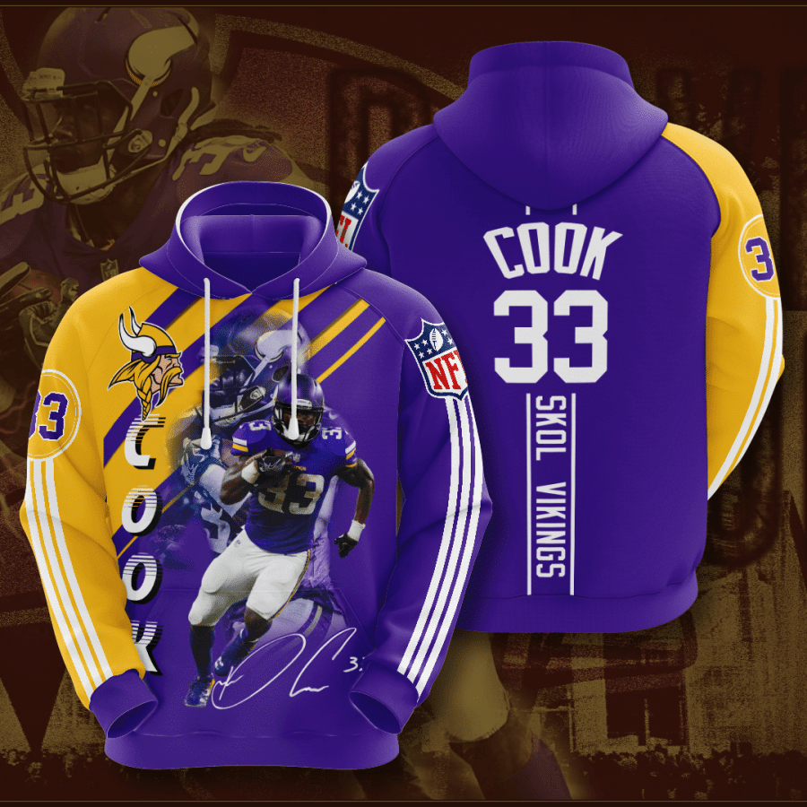 Minnesota Vikings Dalvin Cook 3D Hoodie For Men For Women All Over Printed Hoodie