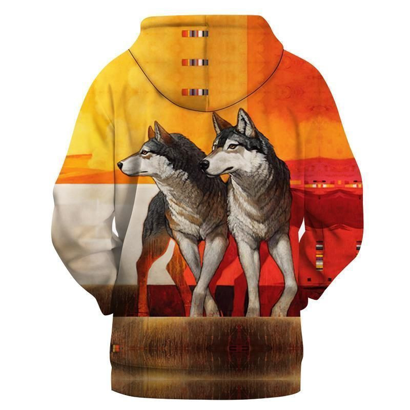 Wolf Native American Pullover Unisex Hoodie BT03