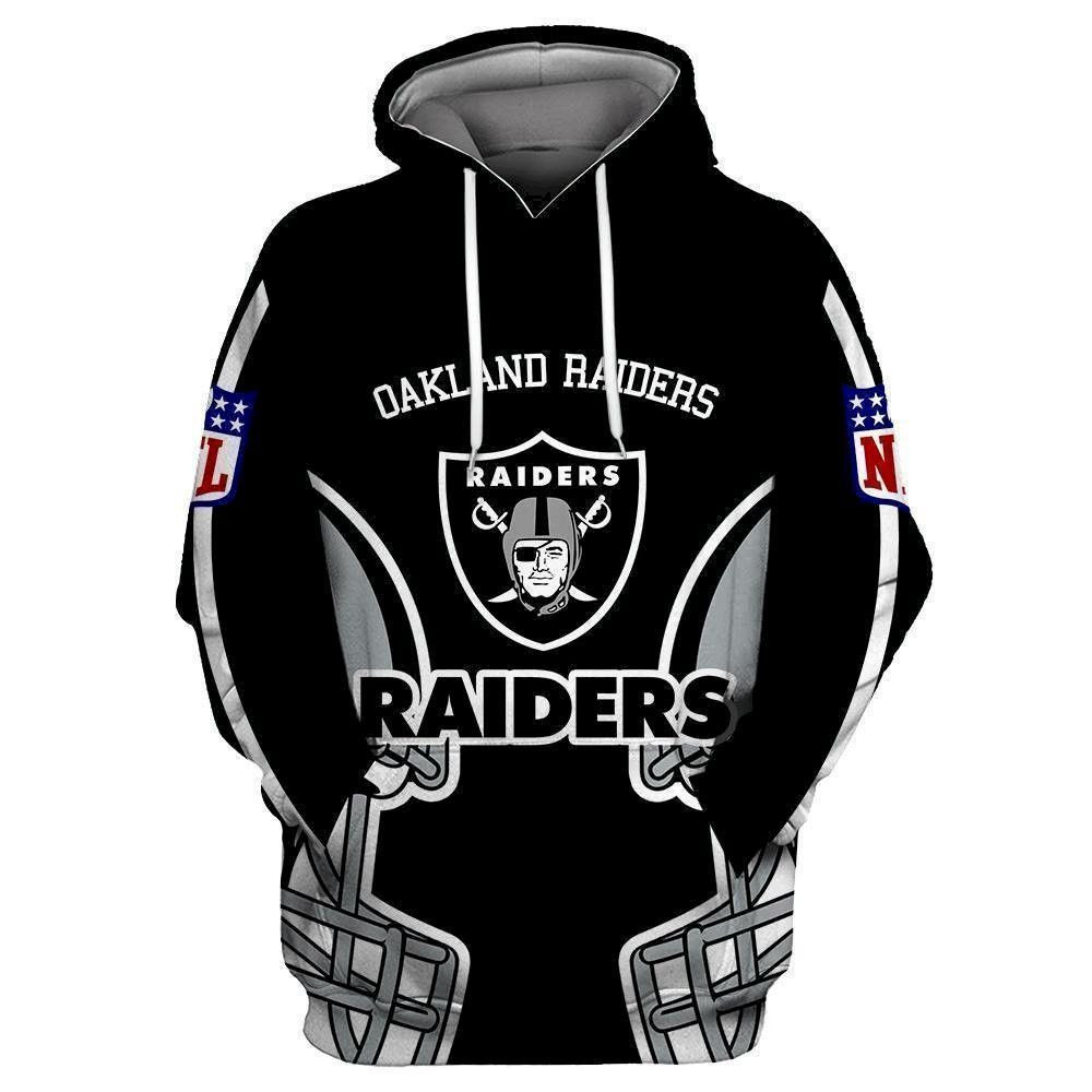 Oakland Raiders 3D Printed Hooded Pocket Pullover Hoodie