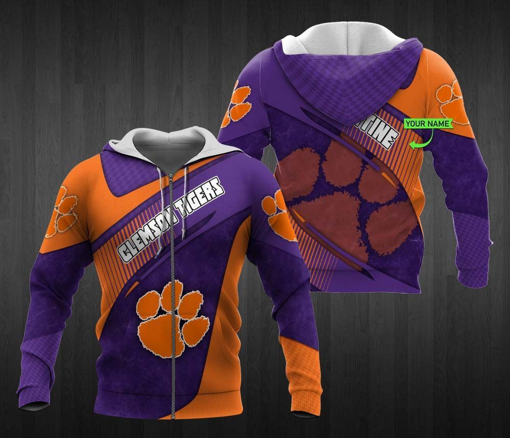 Personalized 3D Hoodie Clemson Tigers Custom Name 3D All Over Printed Hoodie