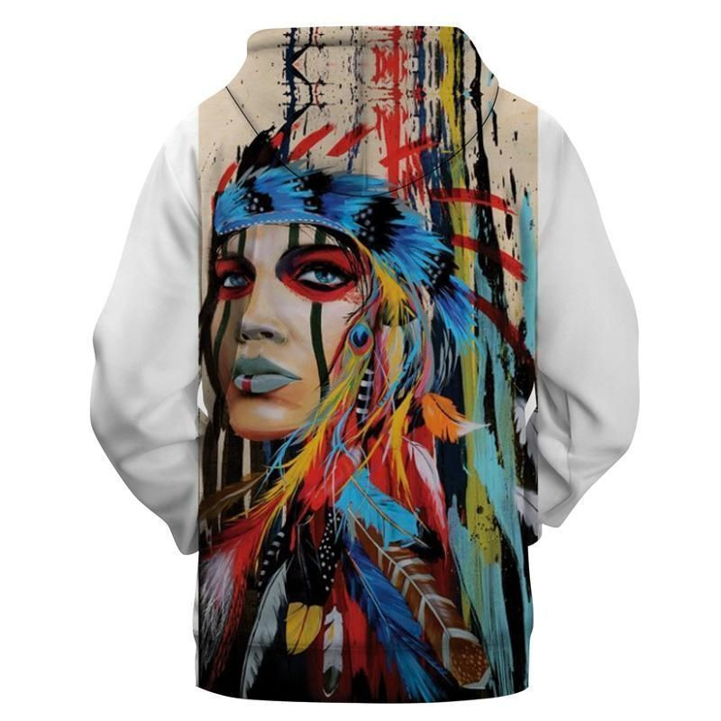 Colorful Native American Woman Pullover Unisex Hoodie BT03