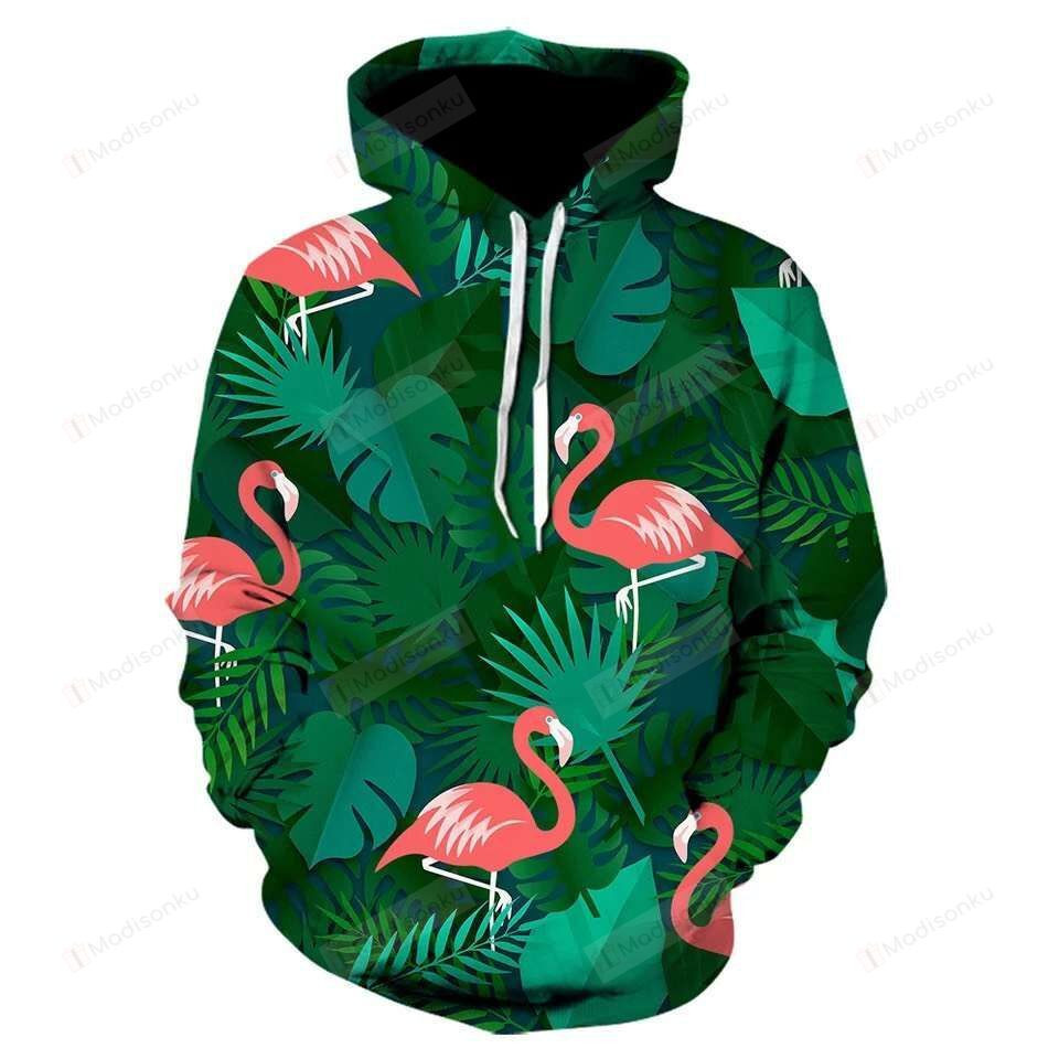 Flamingo Leaves For Unisex 3D All Over Print Hoodie, Zip-up Hoodie