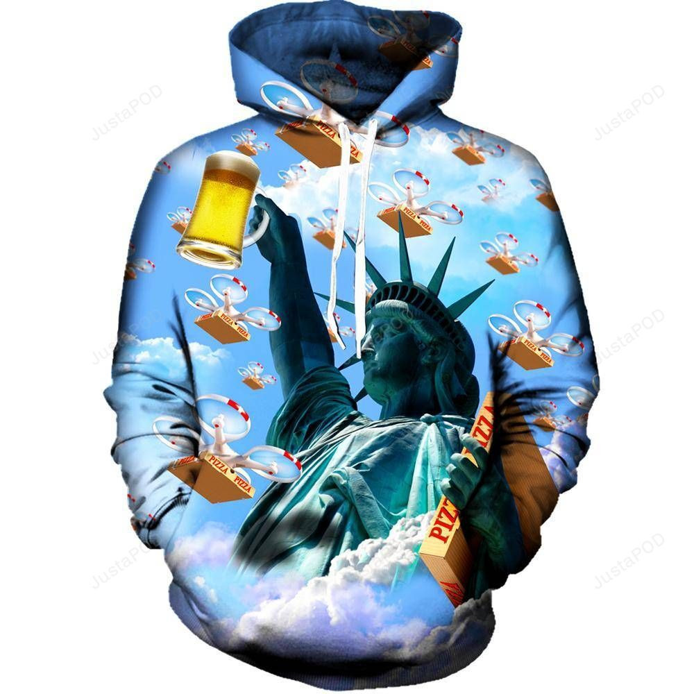 Statue Of Merica For Unisex 3D All Over Print Hoodie, Zip-up Hoodie