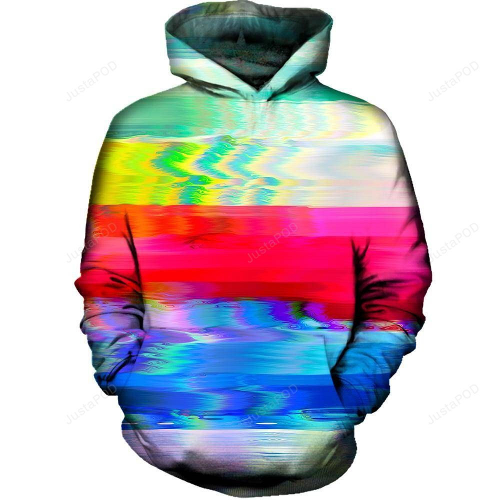 Thick Lines 3D All Over Printed Hoodie, Zip- Up Hoodie