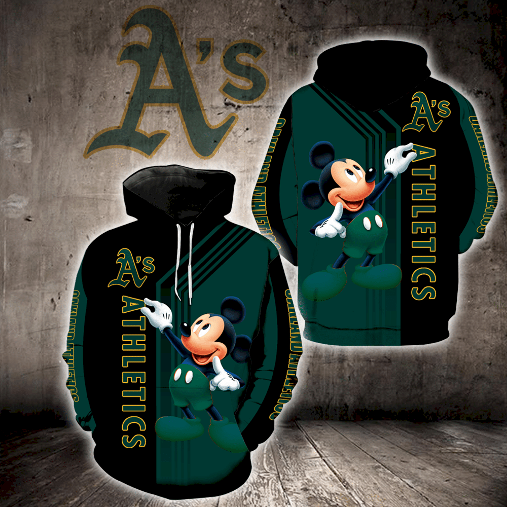 Oakland Athletics Mickey Mouse Full Print Hoodie