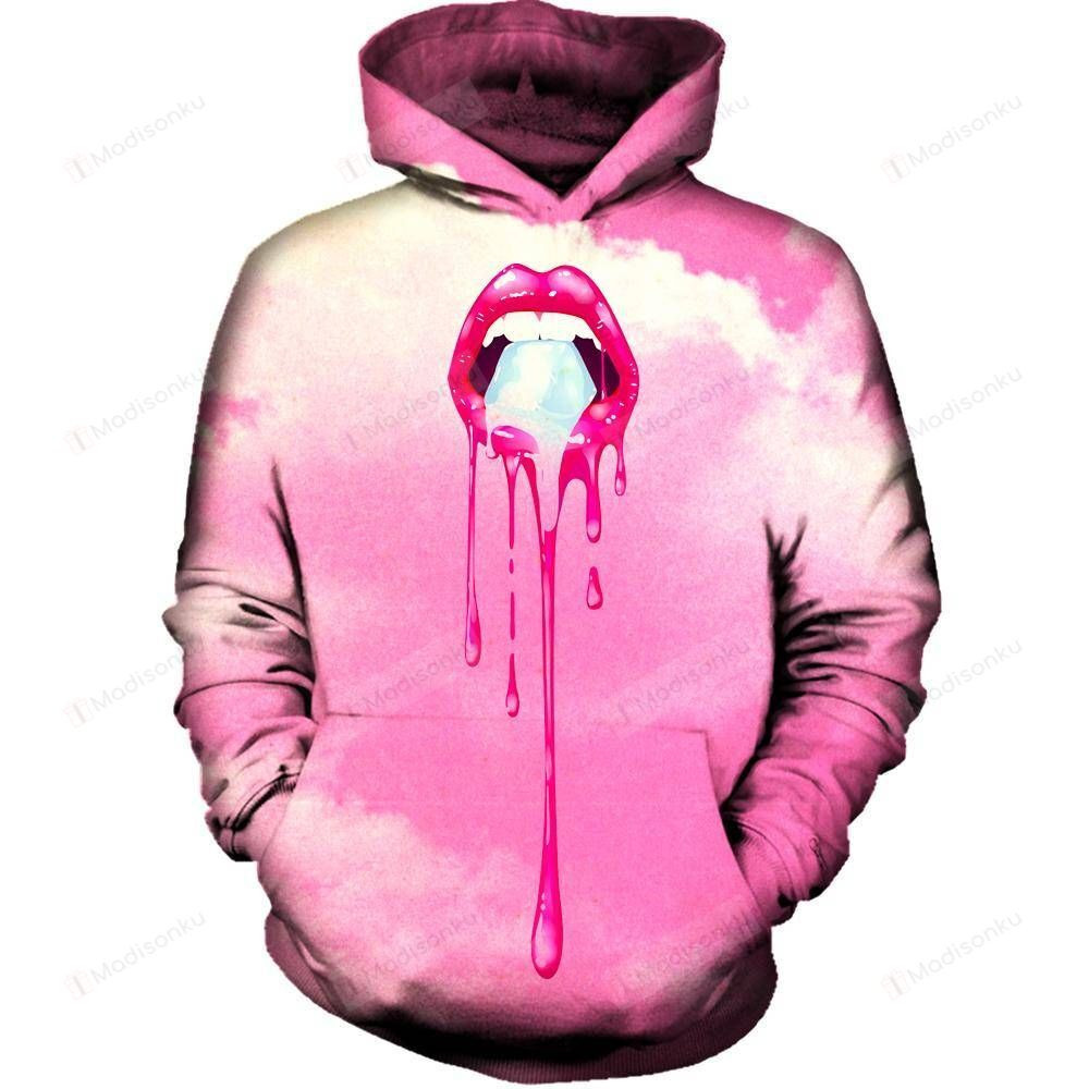 College Lips 3D All Over Printed Hoodie, Zip- Up Hoodie