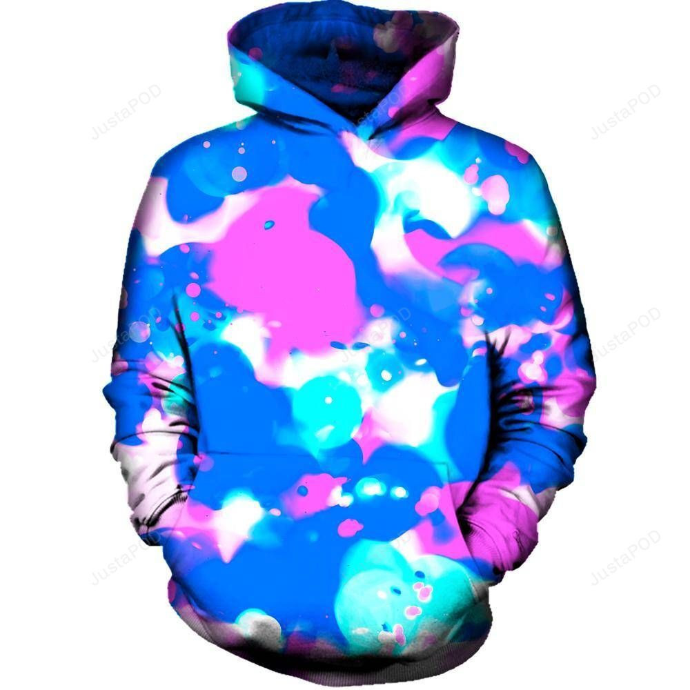 Abstract Splatter 3D All Over Printed Hoodie, Zip- Up Hoodie