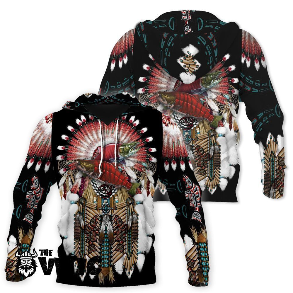 SALMON Native American Sport Hoodie 5001