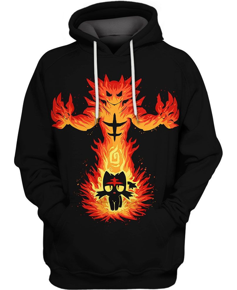 Inner Fire Cat 3D All Over Print Hoodie, Zip-up Hoodie