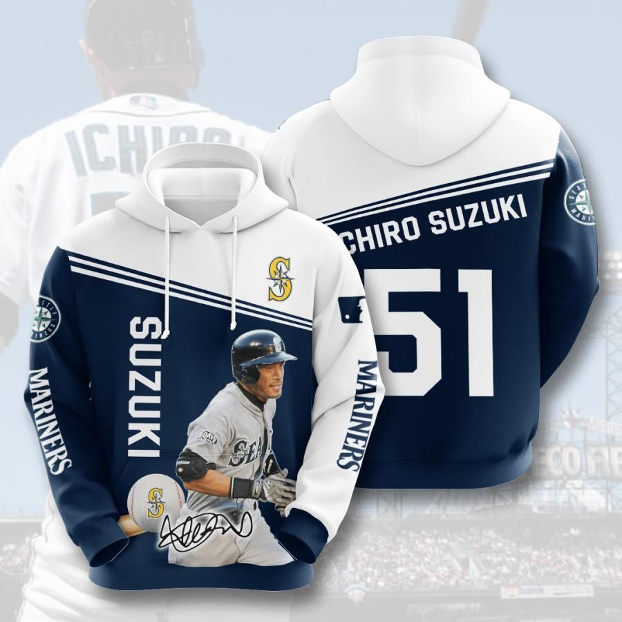 Seattle Mariners No1783 Custom Hoodie 3D Size S to 5XL