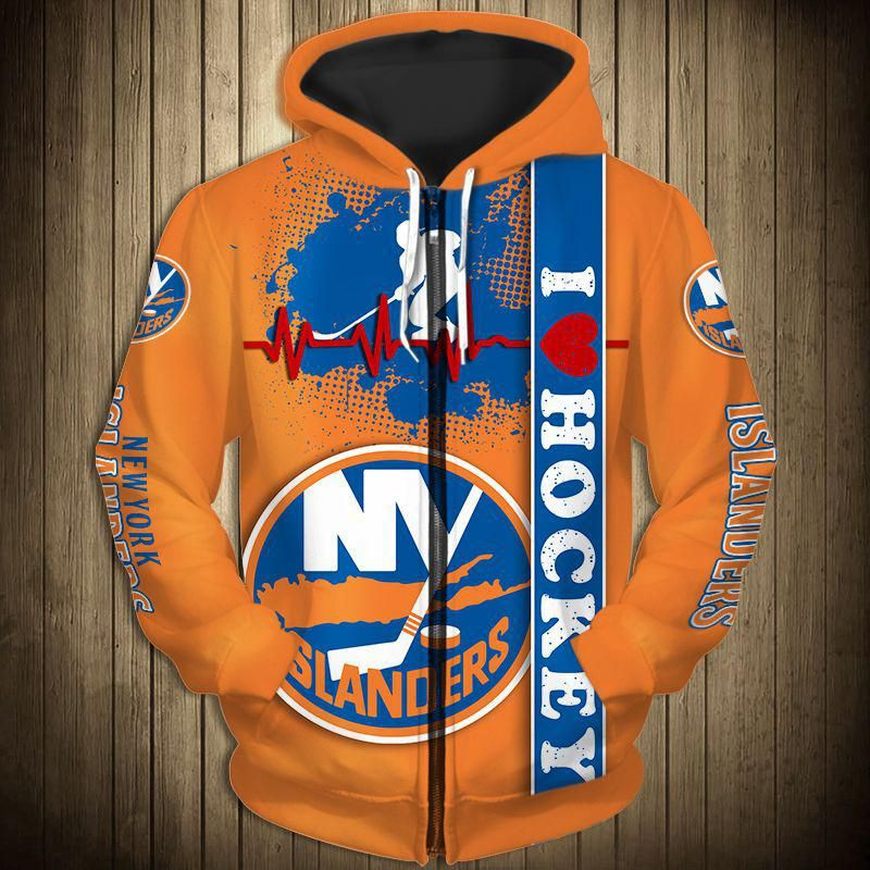 New York Islanders 3D All Over Print Hoodie, Zip-up Hoodie