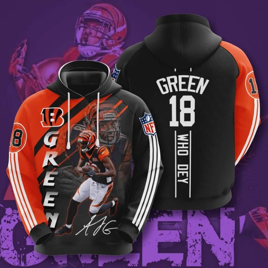 Sports American Football Nfl Cincinnati Bengals A J Green 3D All Over Print Hoodie, Zip-up Hoodie