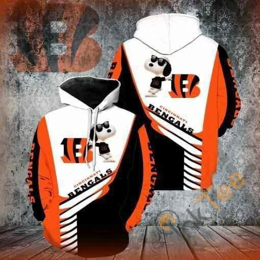 Cincinnati Bengals Snoopy Hoodie 3D Size S to 5XL