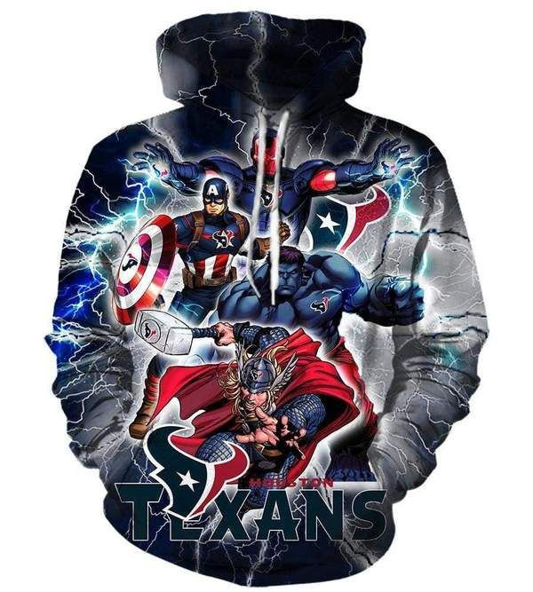 The Avengers Houston Texans 3D All Over Print Hoodie, Zip-up Hoodie