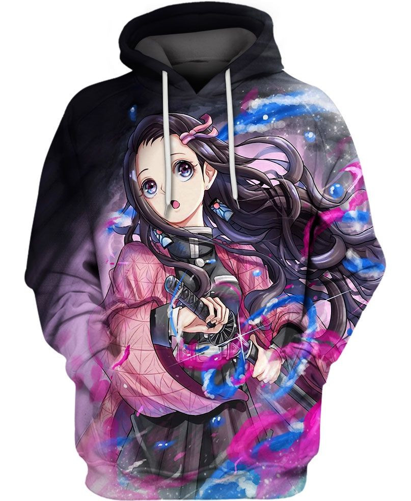 Demon Corps Nezuko 3D All Print Hoodie, Zip- Up Hoodie