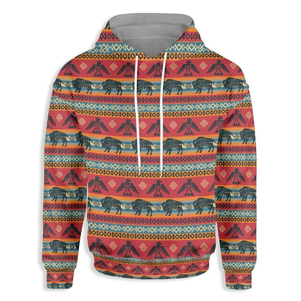 Native American Pattern Animal Colorful Hoodie BT01