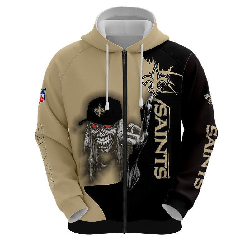 Iron Maiden New Orleans Saints 3D All Over Print Hoodie, Zip-up Hoodie