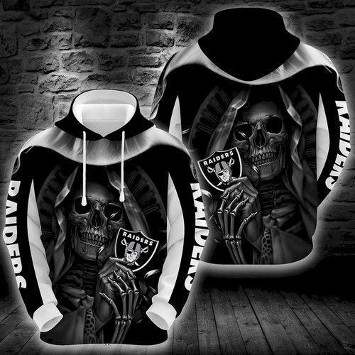 NFL Oakland Raiders Skull 3D Full Printing Hoodie Sweatshirt