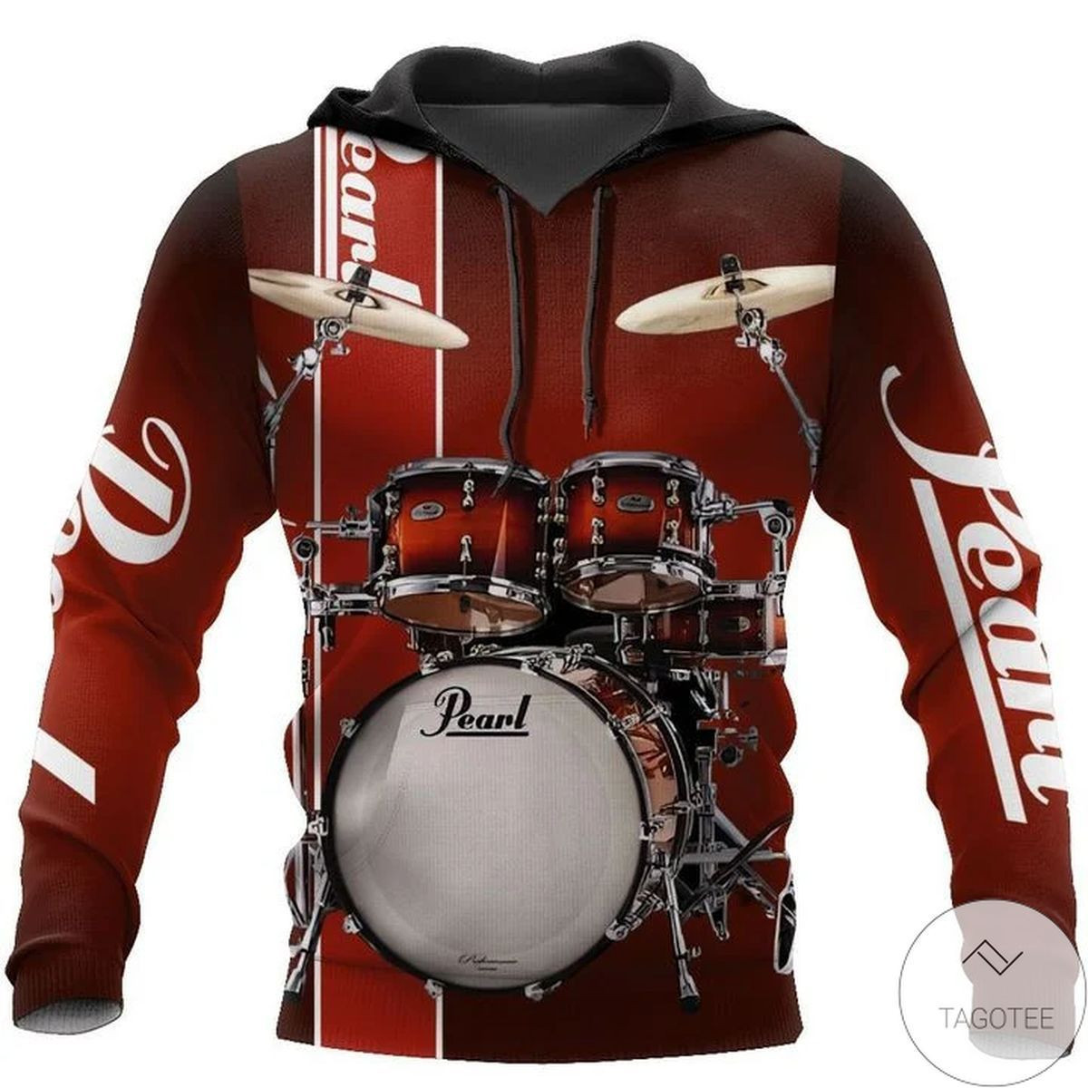 Mikina Pearl Drums 3D All Over Print Hoodie, Zip-up Hoodie