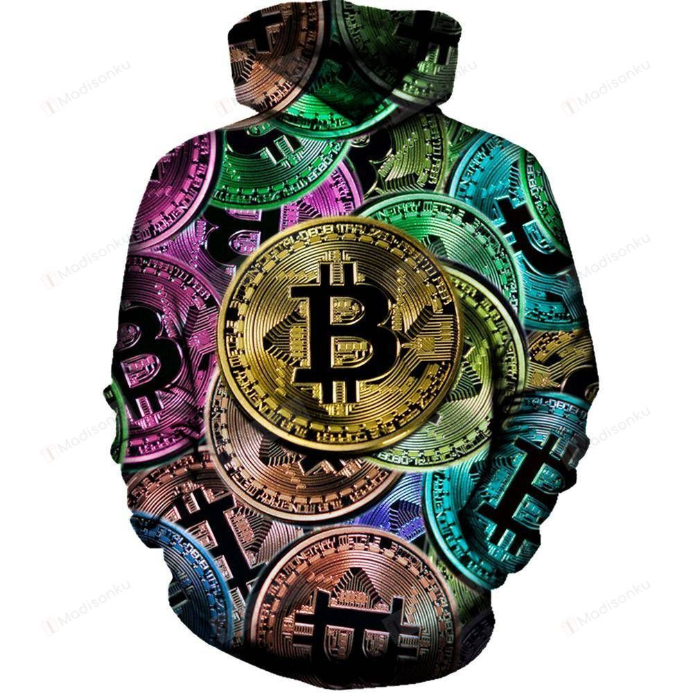 Bitcoin Pattern 3D All Over Printed Hoodie, Zip- Up Hoodie