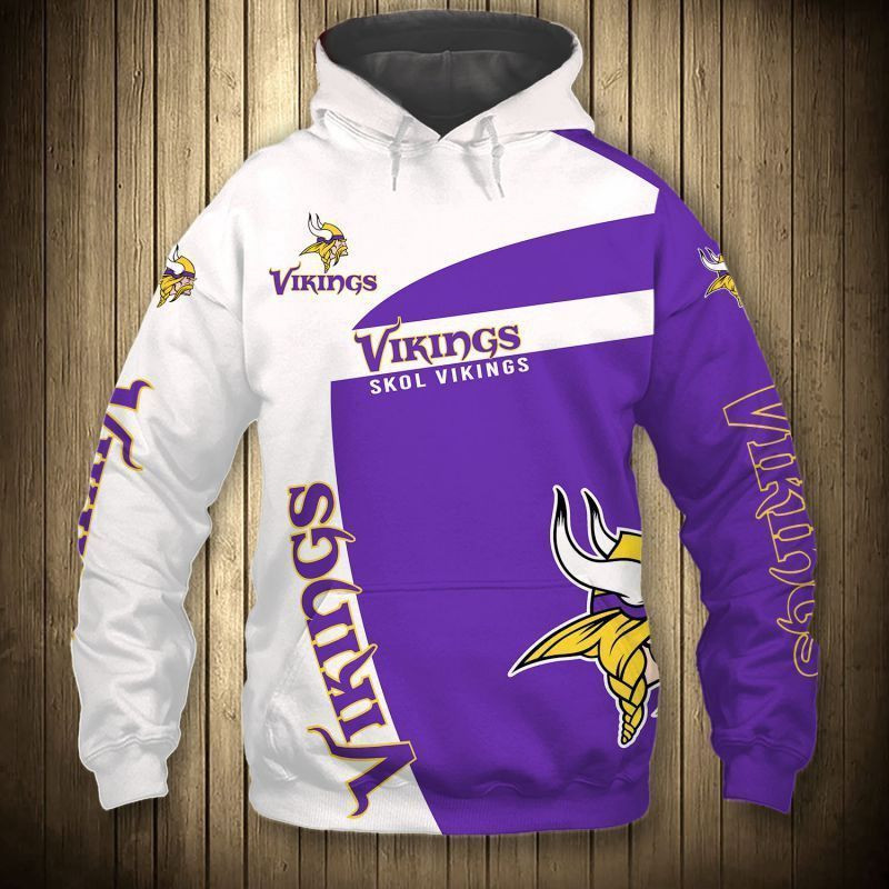 NFL Minnesota Vikings Skol Vikings And 3D Hoodie Sweatshirt