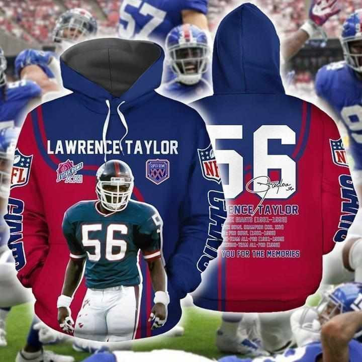 New York Giants Nfl Lawrance Taylor 3D Hoodie Sweatshirt