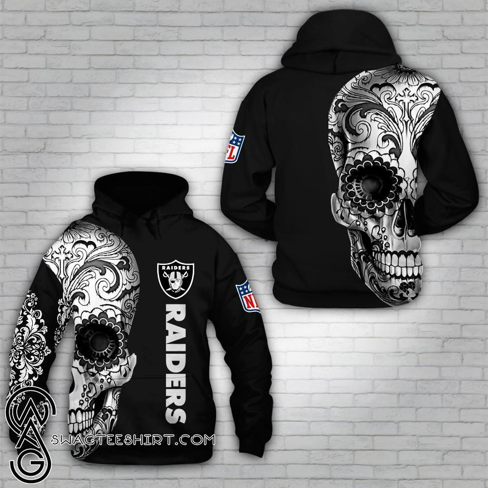 Sugal skull oakland raiders 3d hoodie