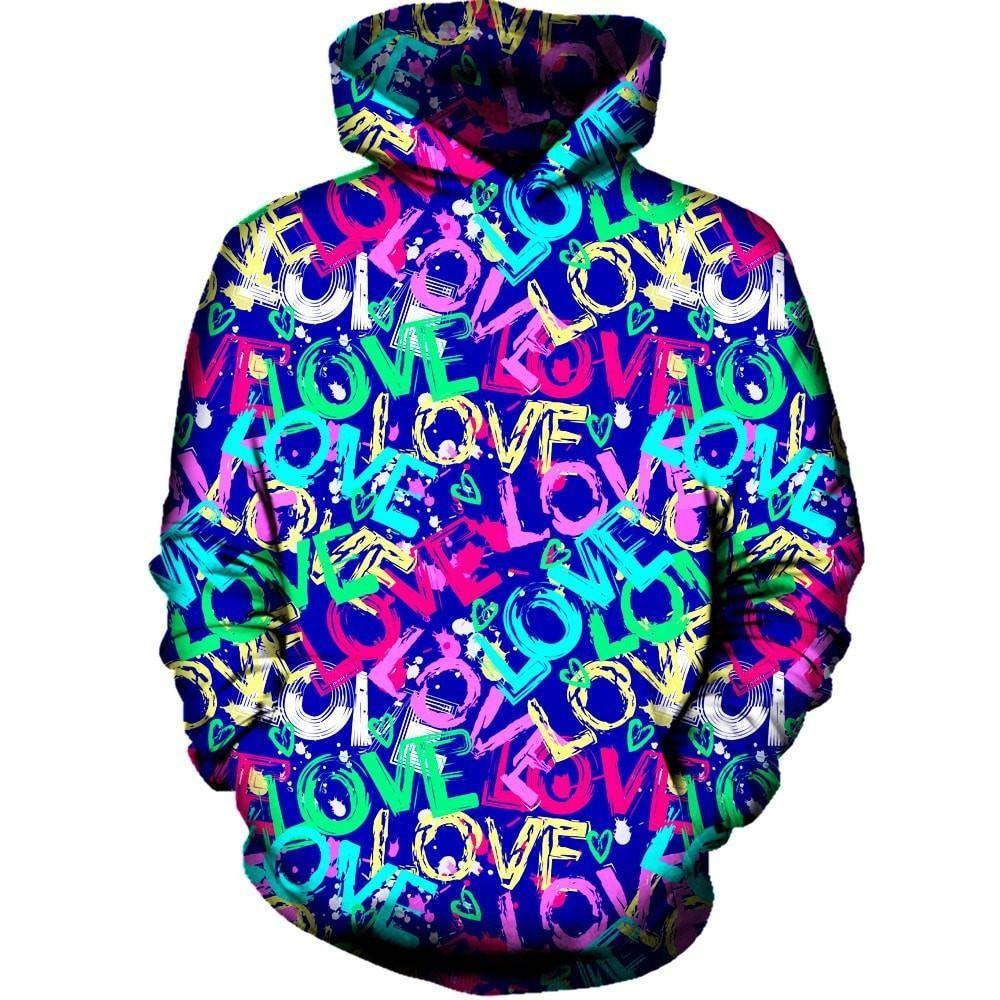 Love 3D All Over Print Hoodie, Zip-up Hoodie