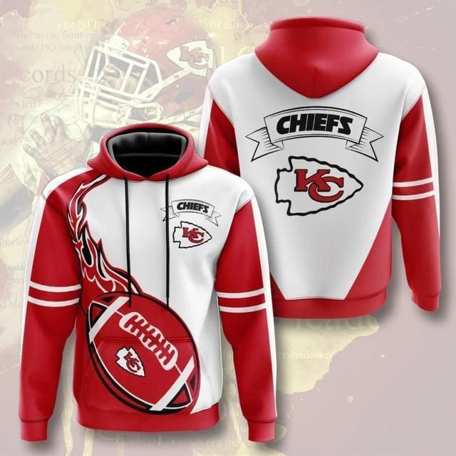 Kansas City Chiefs Flame Ball 3D Hoodie